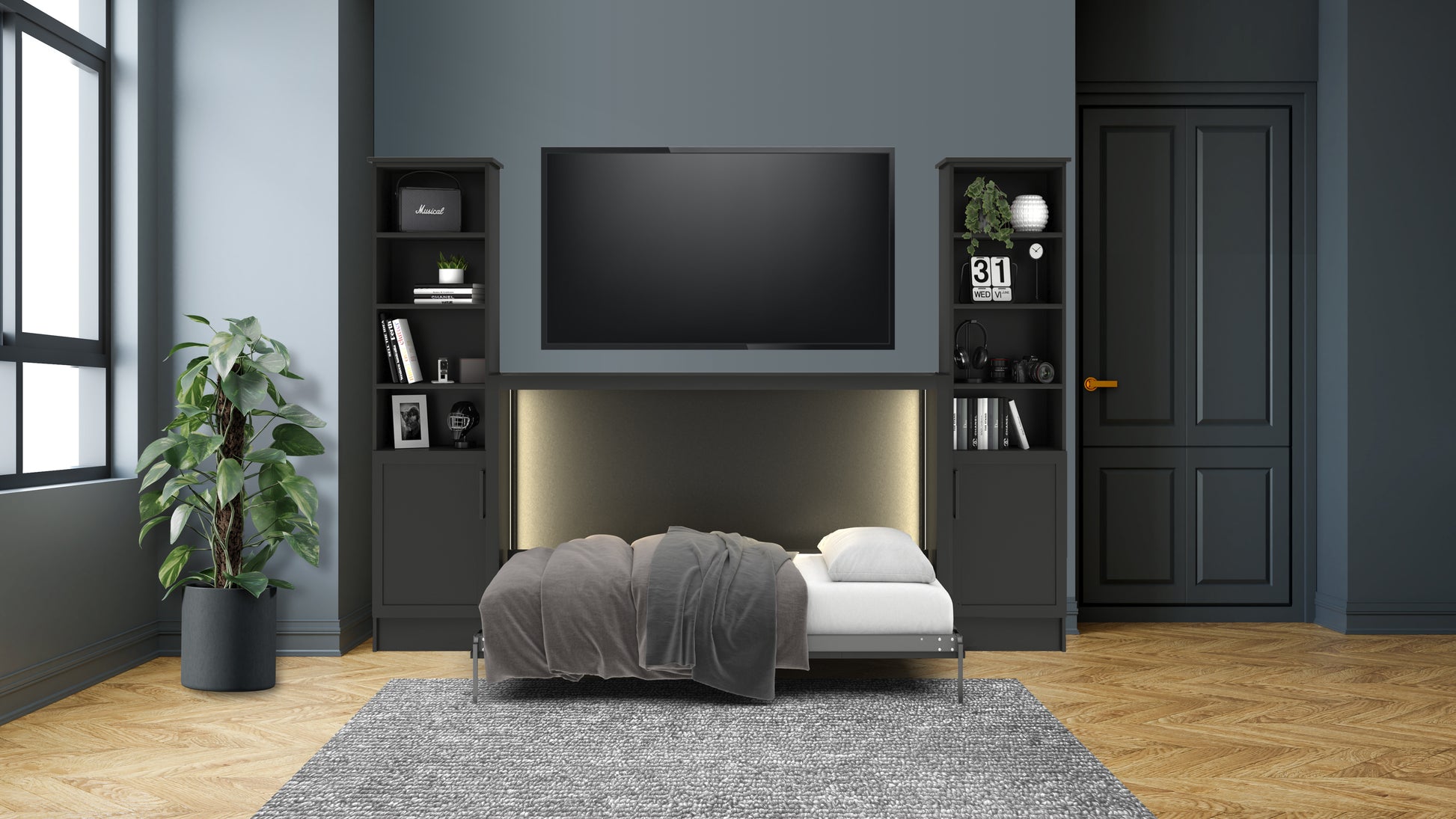 Media Console Murphy Bed - Murphy Door